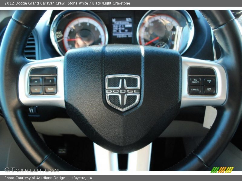 Stone White / Black/Light Graystone 2012 Dodge Grand Caravan Crew