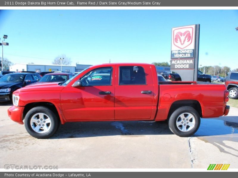 Flame Red / Dark Slate Gray/Medium Slate Gray 2011 Dodge Dakota Big Horn Crew Cab