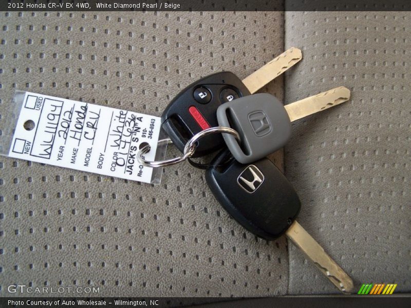 White Diamond Pearl / Beige 2012 Honda CR-V EX 4WD