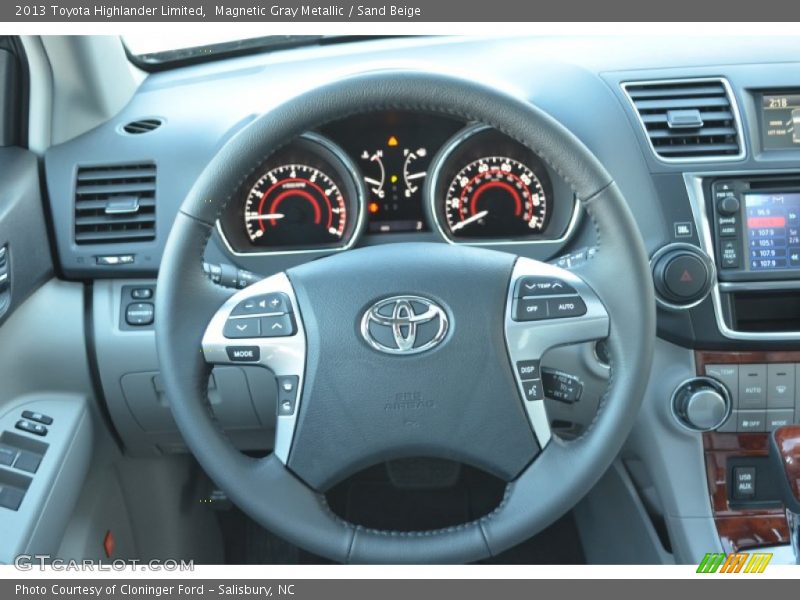 Magnetic Gray Metallic / Sand Beige 2013 Toyota Highlander Limited