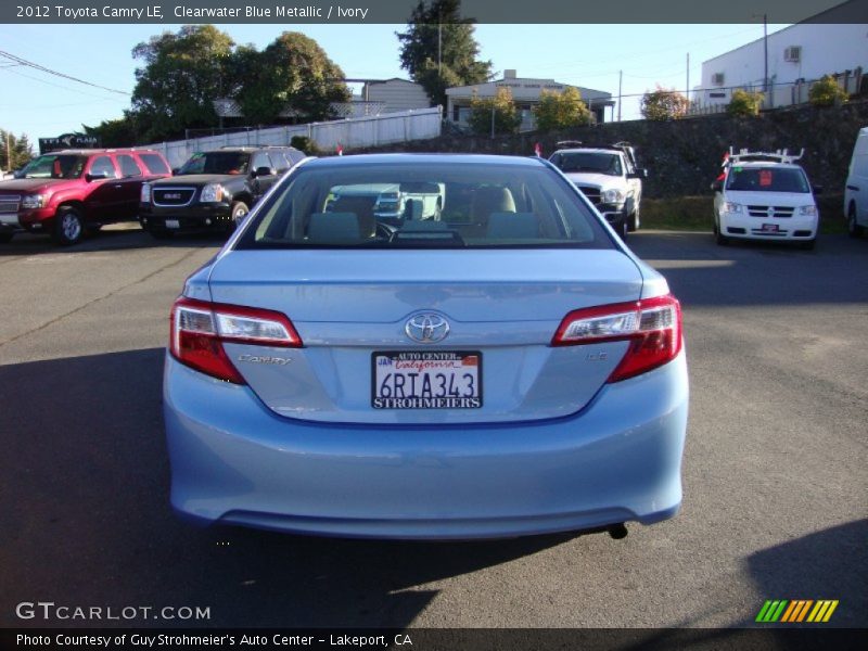 Clearwater Blue Metallic / Ivory 2012 Toyota Camry LE