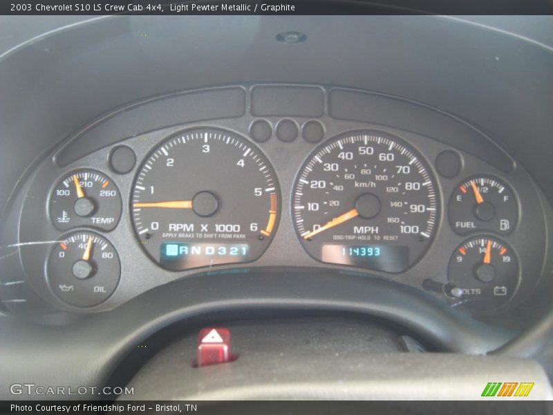 Light Pewter Metallic / Graphite 2003 Chevrolet S10 LS Crew Cab 4x4