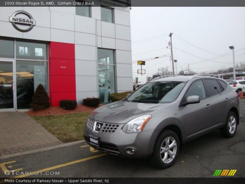 Gotham Gray / Black 2009 Nissan Rogue SL AWD