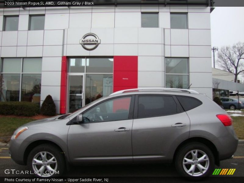 Gotham Gray / Black 2009 Nissan Rogue SL AWD