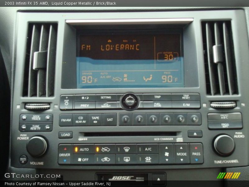 Controls of 2003 FX 35 AWD