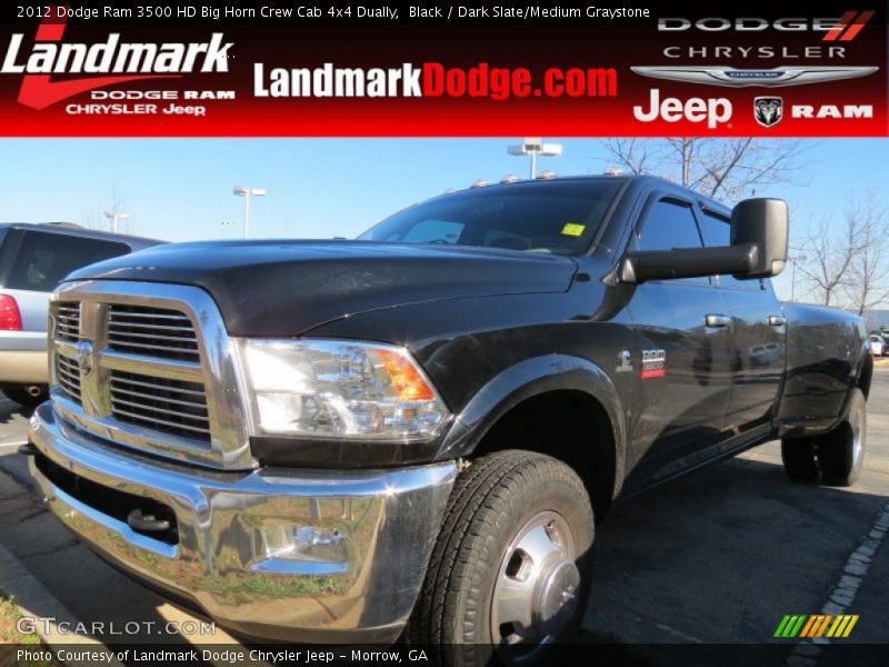 Black / Dark Slate/Medium Graystone 2012 Dodge Ram 3500 HD Big Horn Crew Cab 4x4 Dually