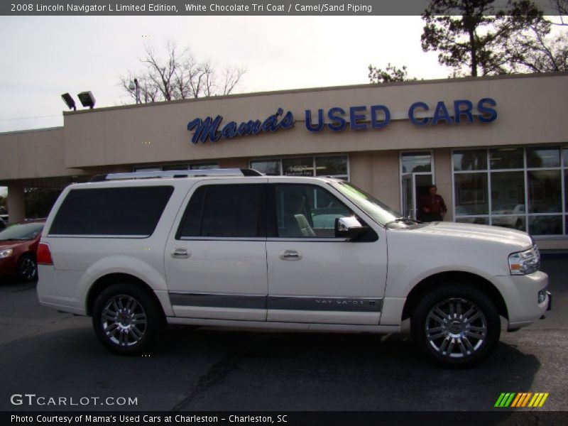 White Chocolate Tri Coat / Camel/Sand Piping 2008 Lincoln Navigator L Limited Edition