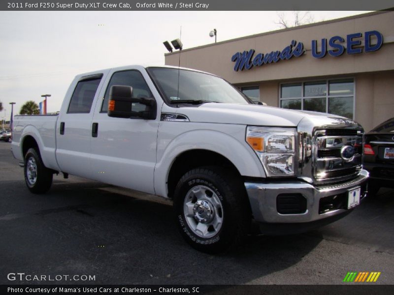 Oxford White / Steel Gray 2011 Ford F250 Super Duty XLT Crew Cab
