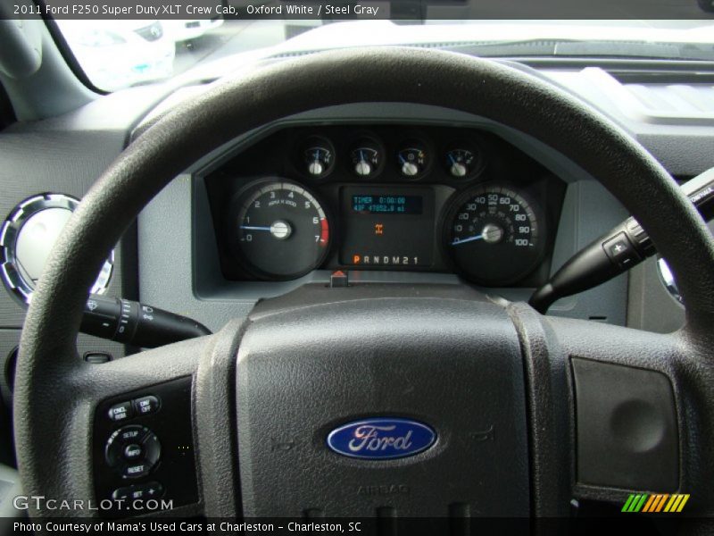Oxford White / Steel Gray 2011 Ford F250 Super Duty XLT Crew Cab