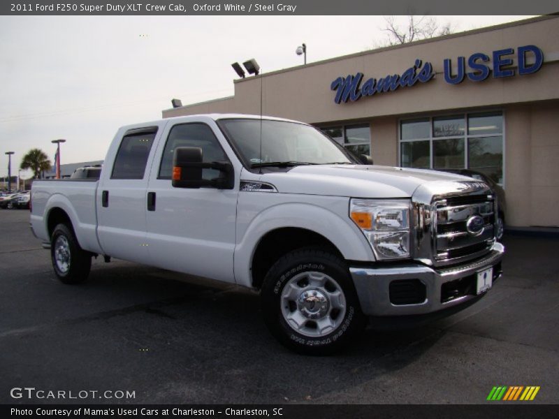 Oxford White / Steel Gray 2011 Ford F250 Super Duty XLT Crew Cab