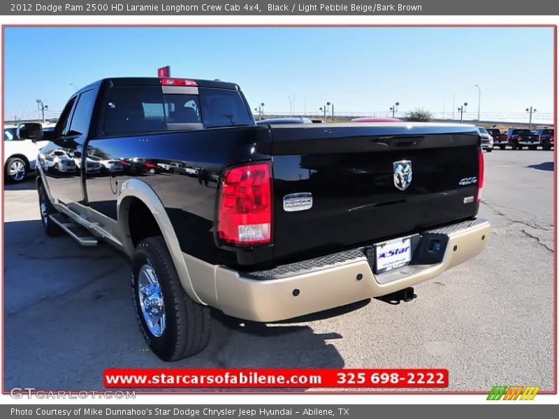 Black / Light Pebble Beige/Bark Brown 2012 Dodge Ram 2500 HD Laramie Longhorn Crew Cab 4x4