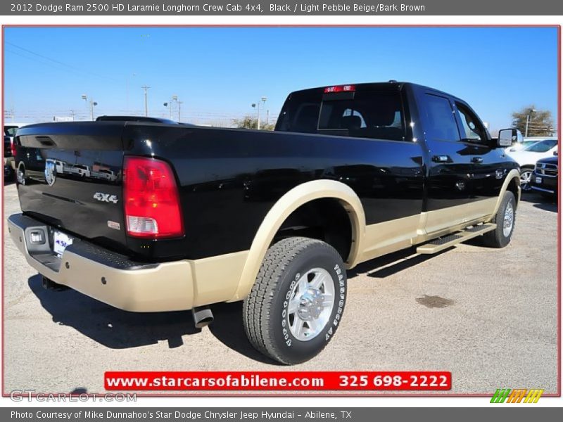 Black / Light Pebble Beige/Bark Brown 2012 Dodge Ram 2500 HD Laramie Longhorn Crew Cab 4x4