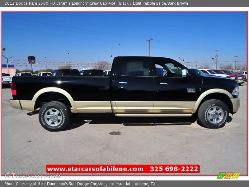 Black / Light Pebble Beige/Bark Brown 2012 Dodge Ram 2500 HD Laramie Longhorn Crew Cab 4x4