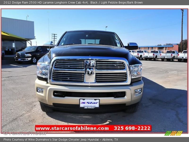Black / Light Pebble Beige/Bark Brown 2012 Dodge Ram 2500 HD Laramie Longhorn Crew Cab 4x4
