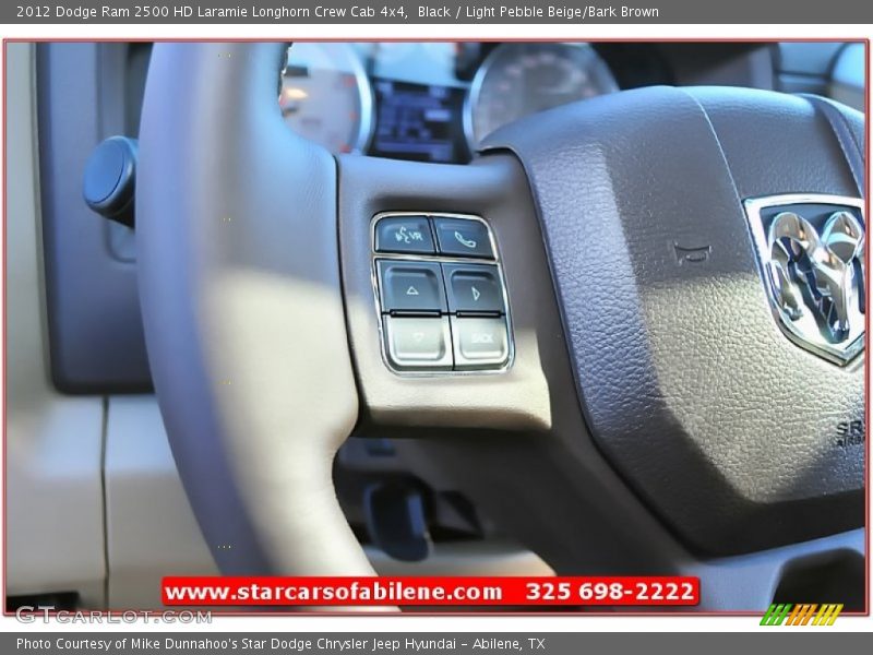 Black / Light Pebble Beige/Bark Brown 2012 Dodge Ram 2500 HD Laramie Longhorn Crew Cab 4x4