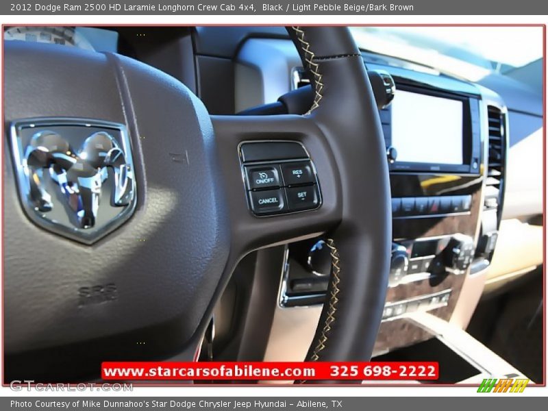 Black / Light Pebble Beige/Bark Brown 2012 Dodge Ram 2500 HD Laramie Longhorn Crew Cab 4x4