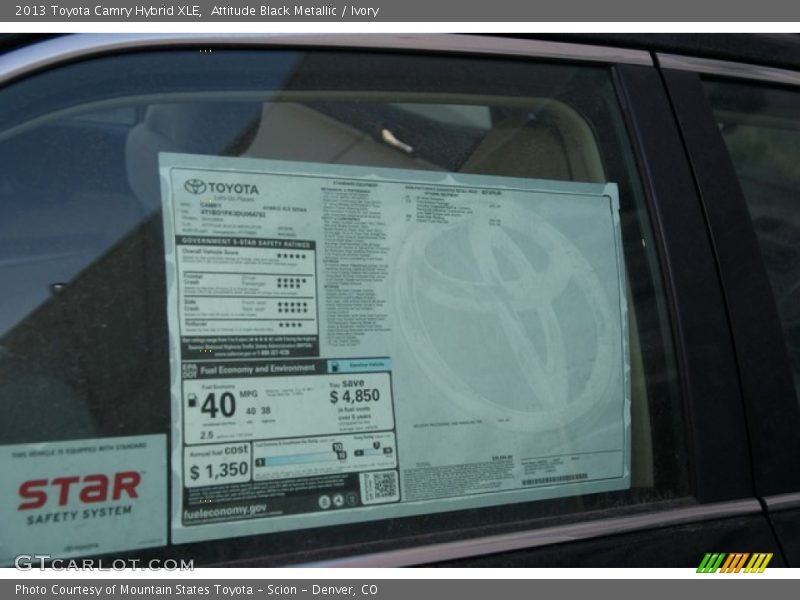  2013 Camry Hybrid XLE Window Sticker