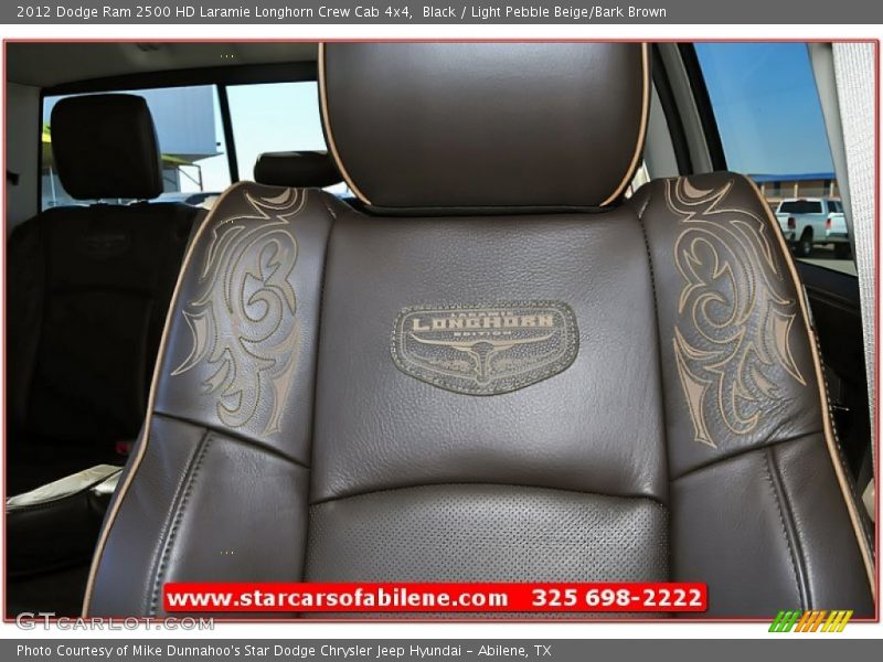 Black / Light Pebble Beige/Bark Brown 2012 Dodge Ram 2500 HD Laramie Longhorn Crew Cab 4x4