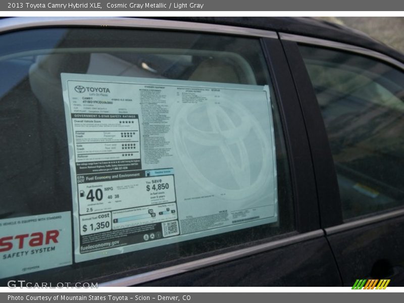  2013 Camry Hybrid XLE Window Sticker