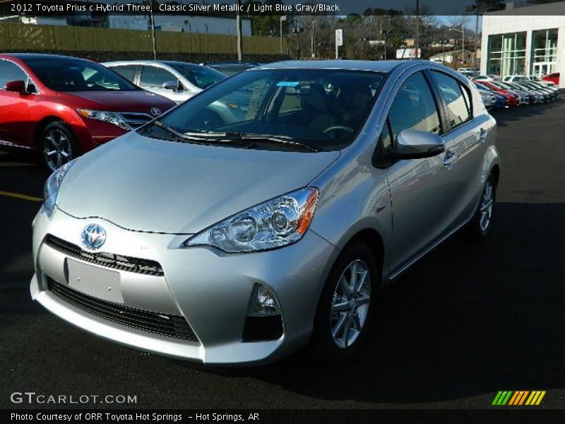 Classic Silver Metallic / Light Blue Gray/Black 2012 Toyota Prius c Hybrid Three