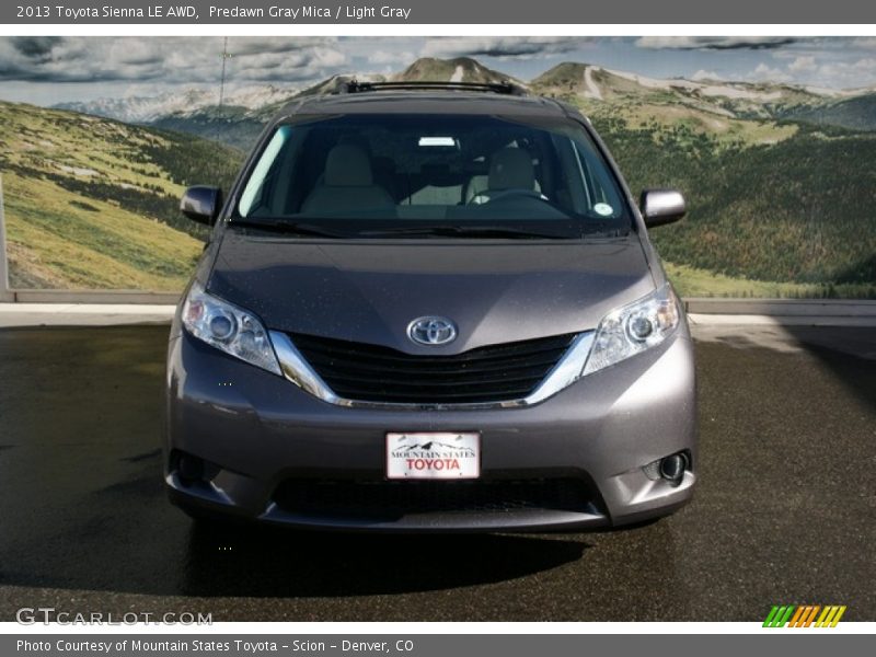 Predawn Gray Mica / Light Gray 2013 Toyota Sienna LE AWD
