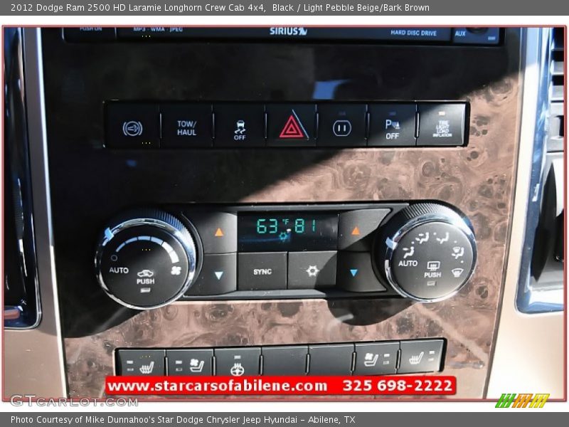 Black / Light Pebble Beige/Bark Brown 2012 Dodge Ram 2500 HD Laramie Longhorn Crew Cab 4x4