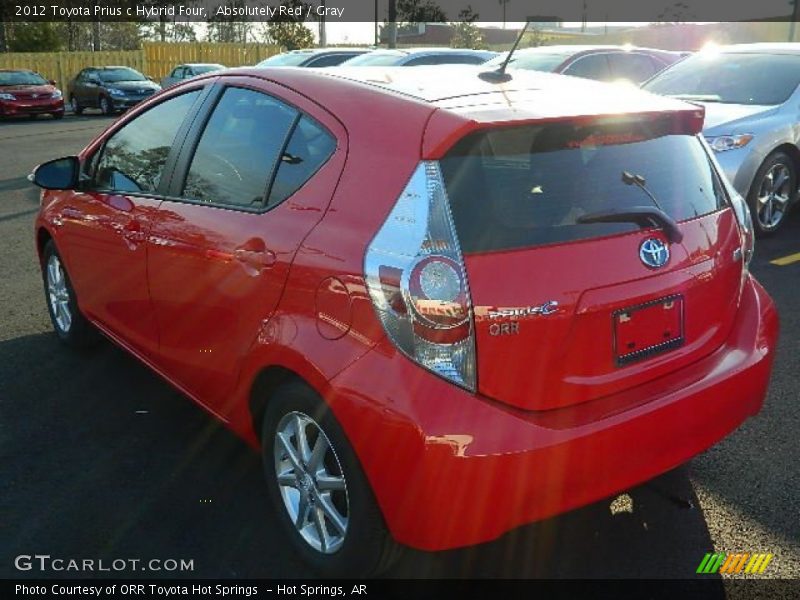 Absolutely Red / Gray 2012 Toyota Prius c Hybrid Four
