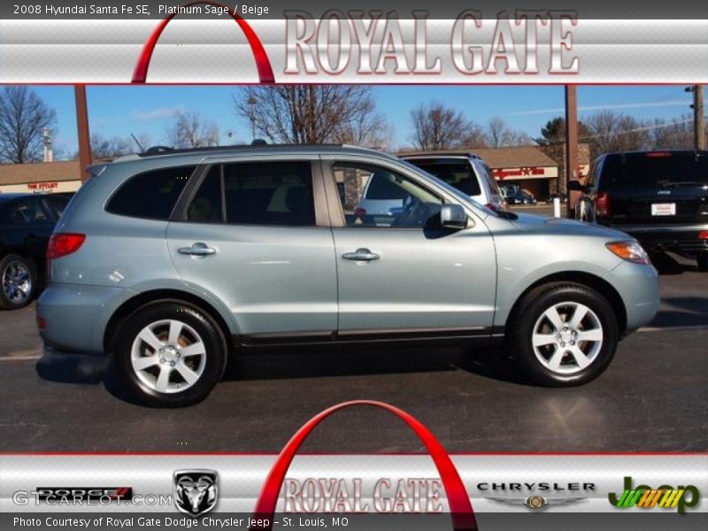 Platinum Sage / Beige 2008 Hyundai Santa Fe SE