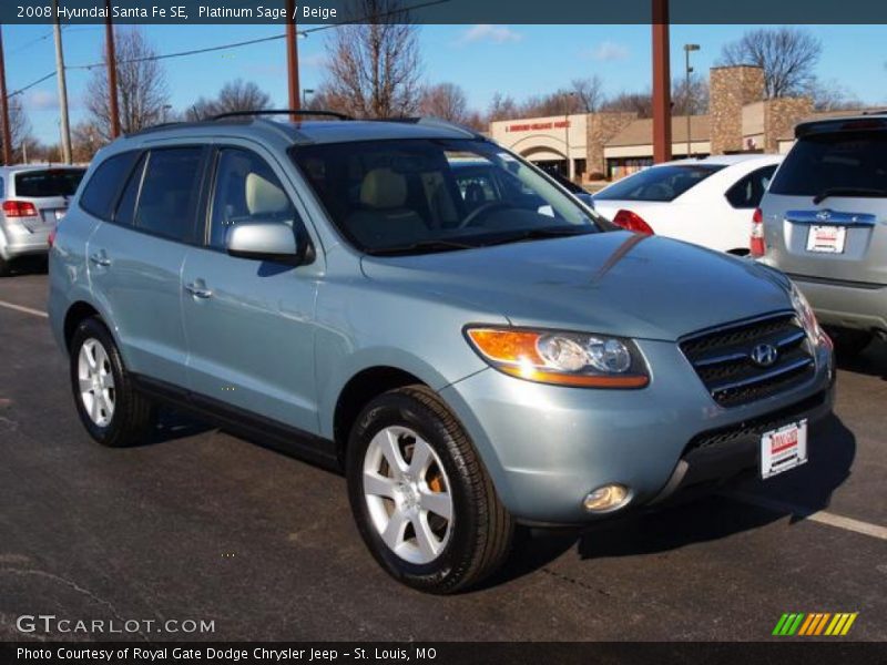 Platinum Sage / Beige 2008 Hyundai Santa Fe SE