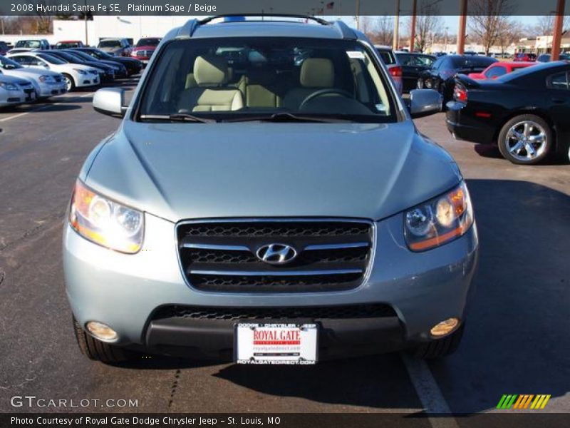 Platinum Sage / Beige 2008 Hyundai Santa Fe SE