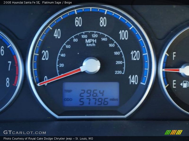 Platinum Sage / Beige 2008 Hyundai Santa Fe SE