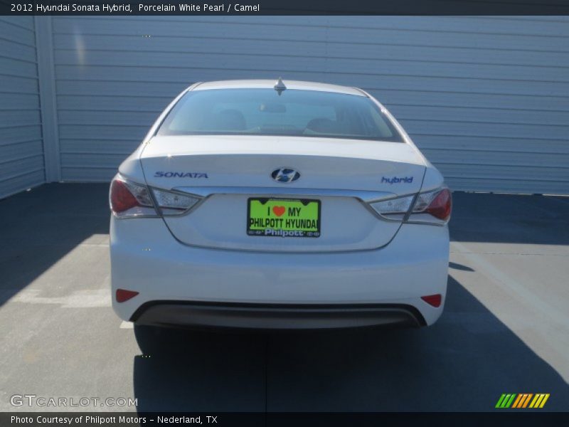 Porcelain White Pearl / Camel 2012 Hyundai Sonata Hybrid