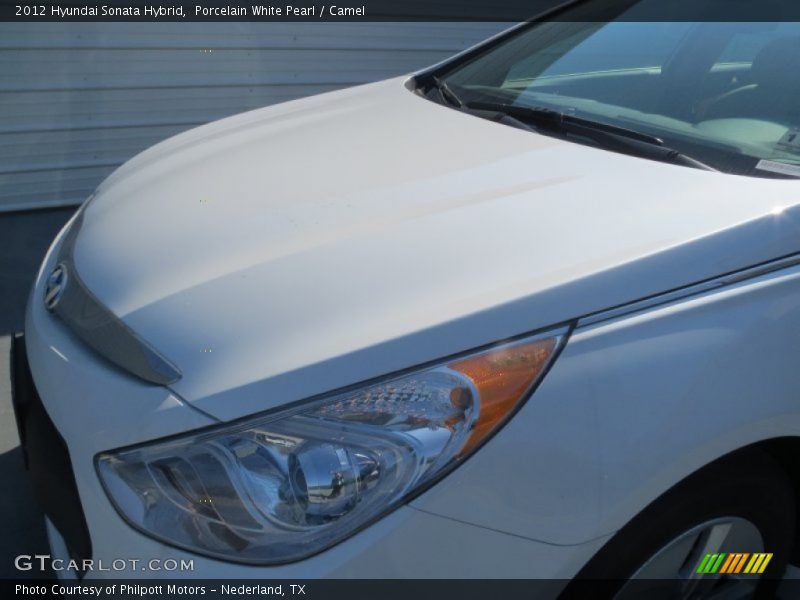 Porcelain White Pearl / Camel 2012 Hyundai Sonata Hybrid
