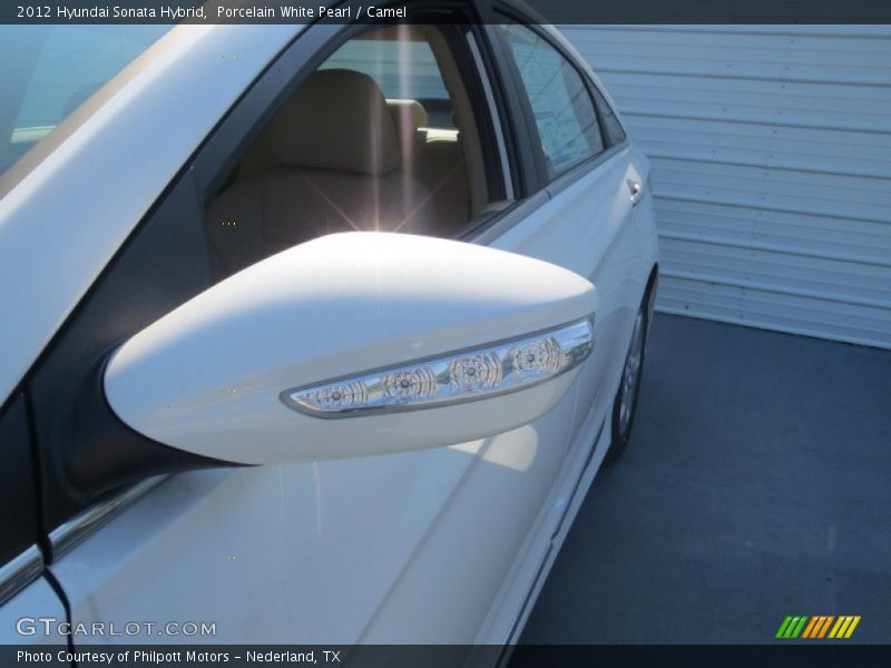 Porcelain White Pearl / Camel 2012 Hyundai Sonata Hybrid