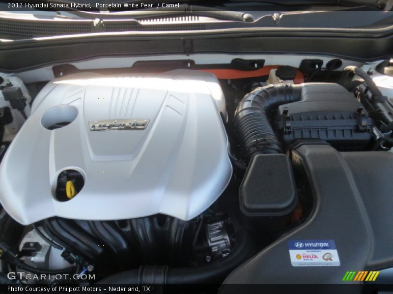 Porcelain White Pearl / Camel 2012 Hyundai Sonata Hybrid