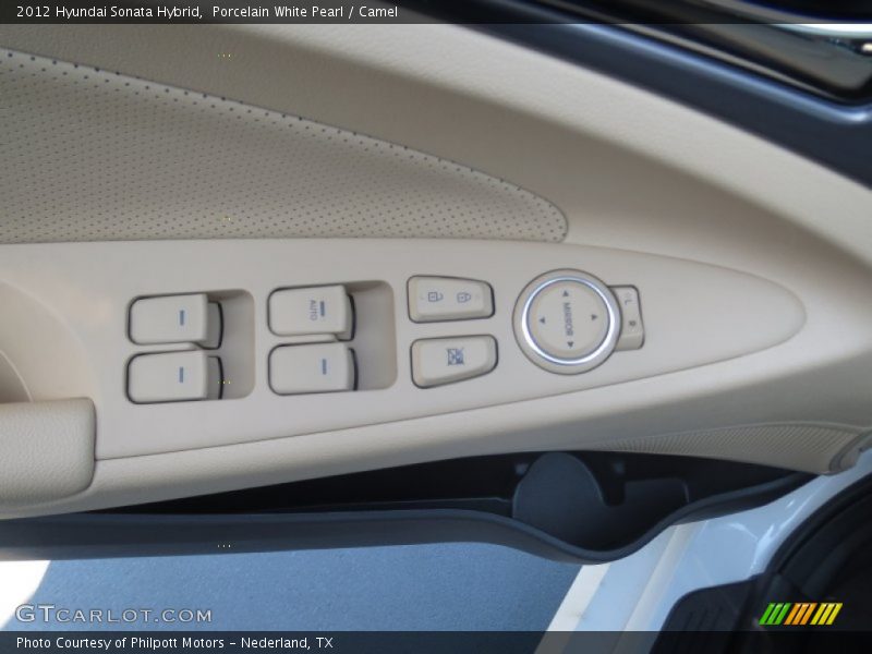 Porcelain White Pearl / Camel 2012 Hyundai Sonata Hybrid