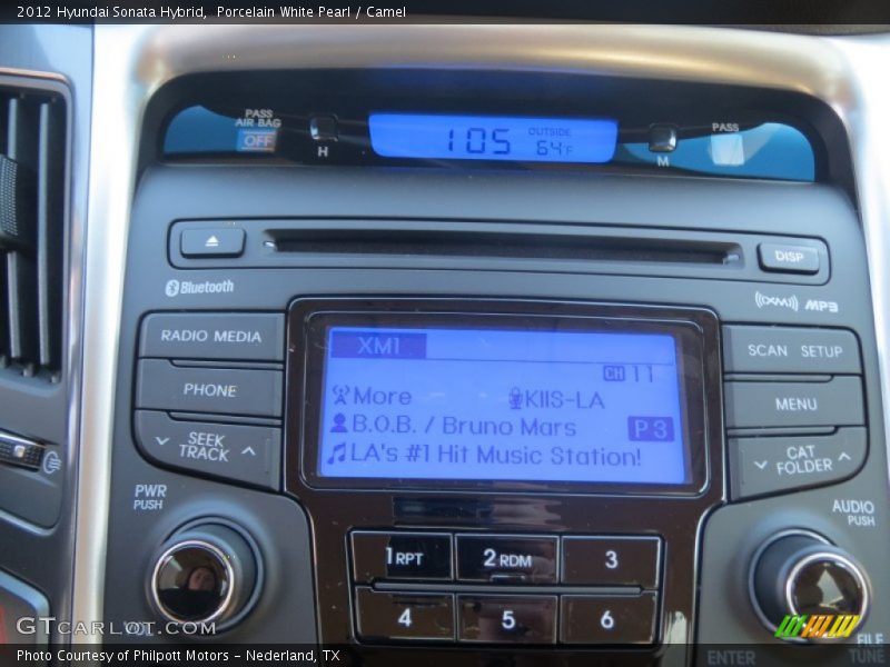 Porcelain White Pearl / Camel 2012 Hyundai Sonata Hybrid