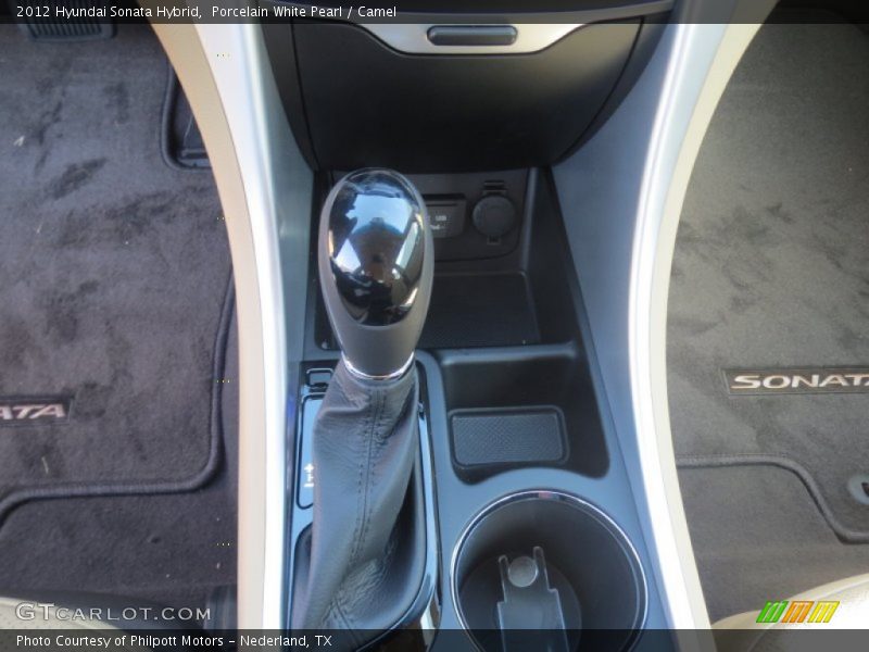 Porcelain White Pearl / Camel 2012 Hyundai Sonata Hybrid