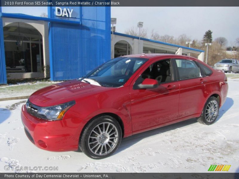 Sangria Red Metallic / Charcoal Black 2010 Ford Focus SES Sedan