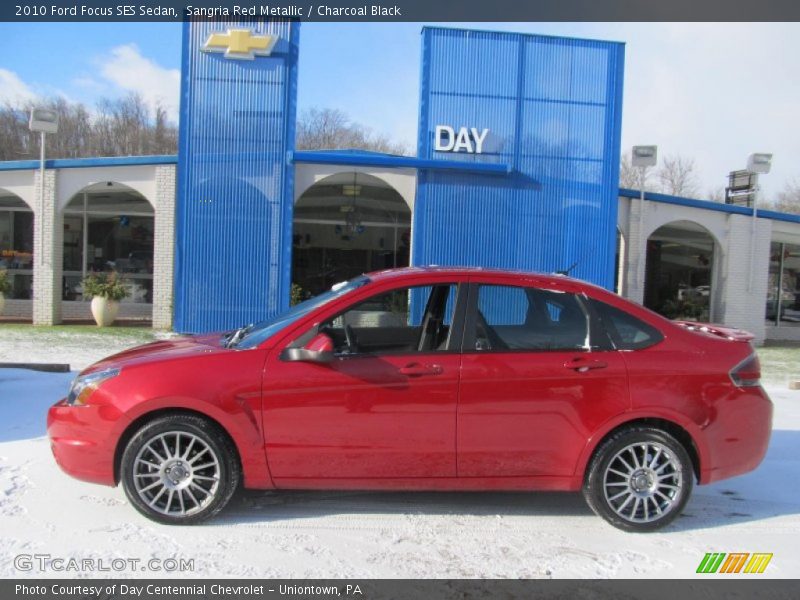 Sangria Red Metallic / Charcoal Black 2010 Ford Focus SES Sedan