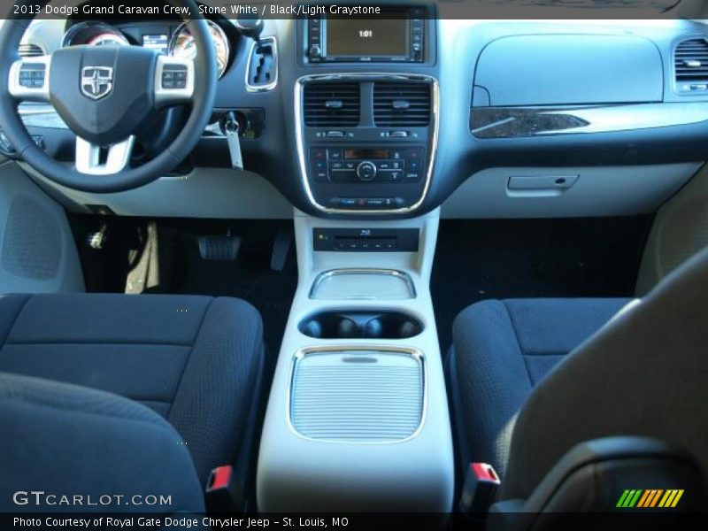 Stone White / Black/Light Graystone 2013 Dodge Grand Caravan Crew
