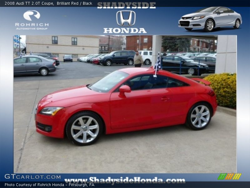 Brilliant Red / Black 2008 Audi TT 2.0T Coupe