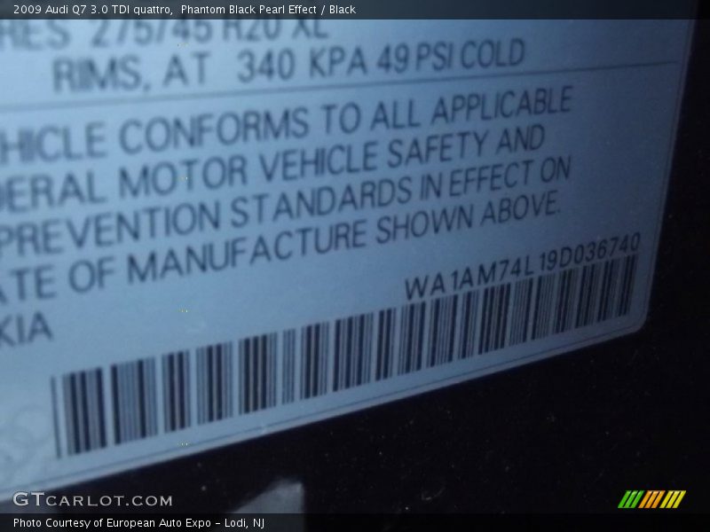 Phantom Black Pearl Effect / Black 2009 Audi Q7 3.0 TDI quattro