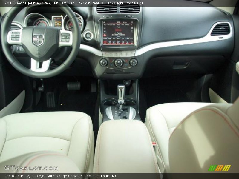 Brilliant Red Tri-Coat Pearl / Black/Light Frost Beige 2012 Dodge Journey Crew