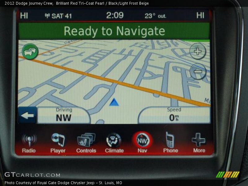 Brilliant Red Tri-Coat Pearl / Black/Light Frost Beige 2012 Dodge Journey Crew