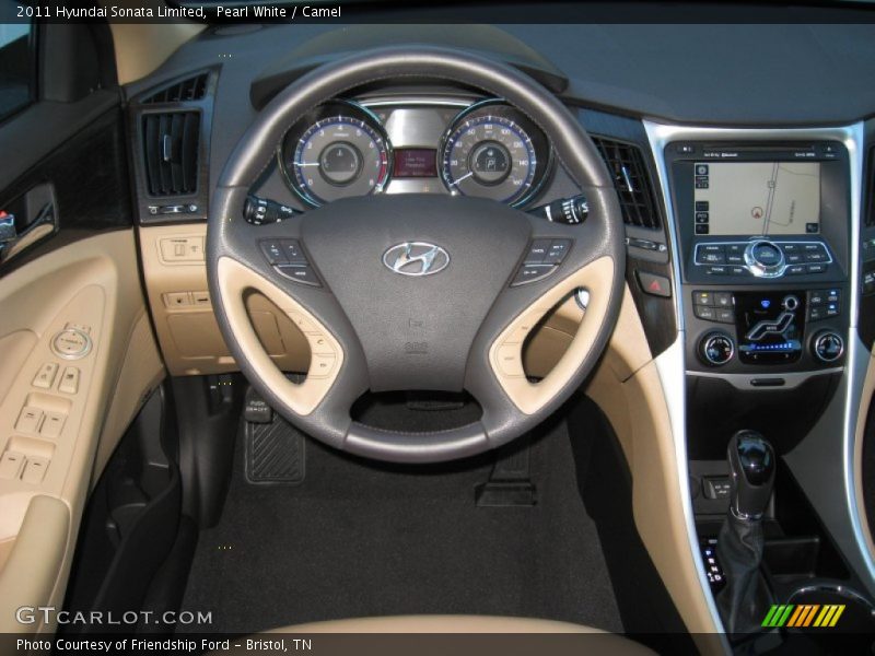 Pearl White / Camel 2011 Hyundai Sonata Limited