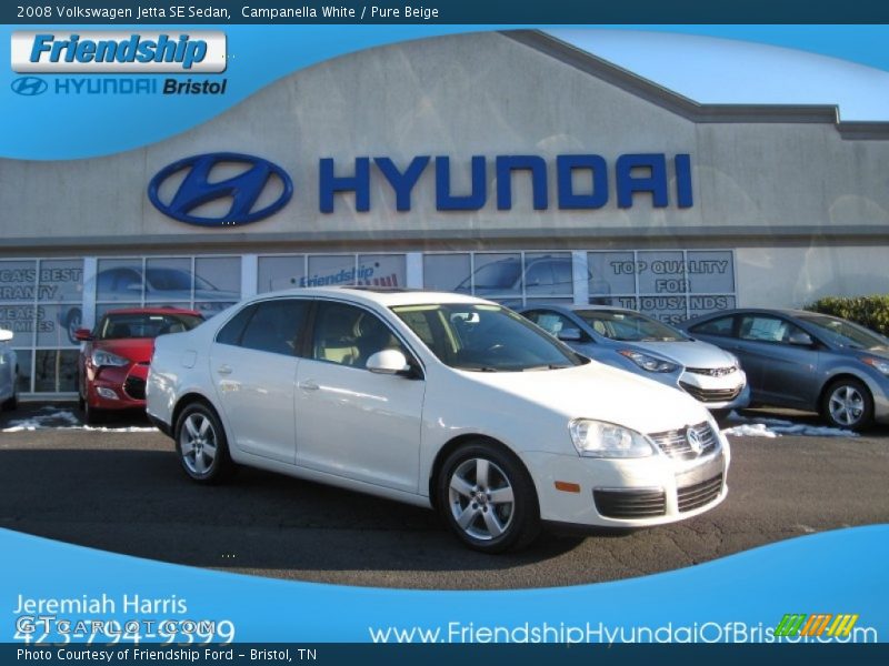 Campanella White / Pure Beige 2008 Volkswagen Jetta SE Sedan