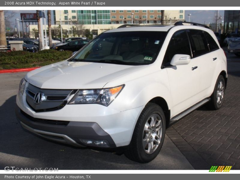 Aspen White Pearl / Taupe 2008 Acura MDX Technology