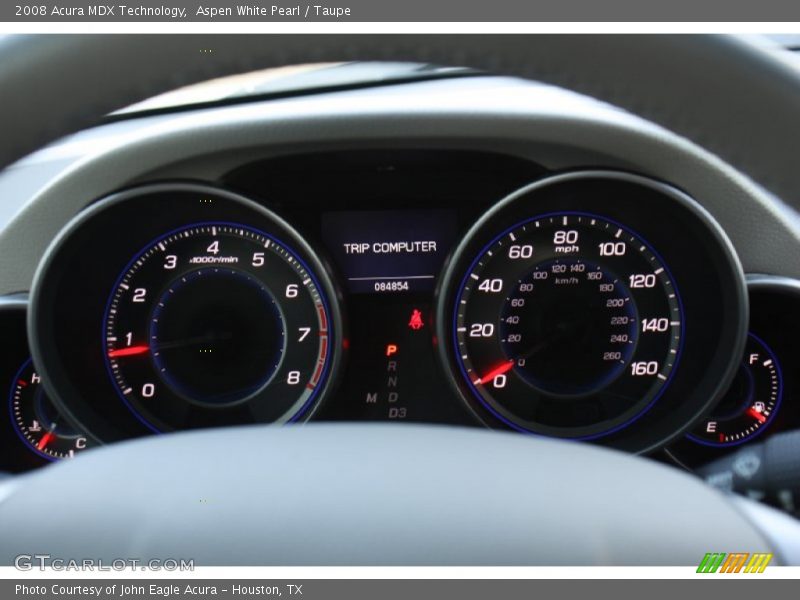 Aspen White Pearl / Taupe 2008 Acura MDX Technology