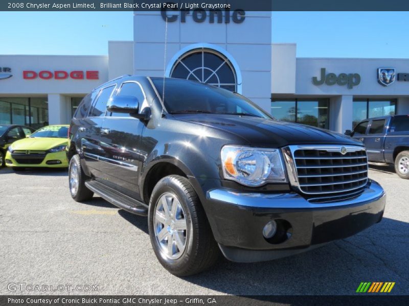 Brilliant Black Crystal Pearl / Light Graystone 2008 Chrysler Aspen Limited